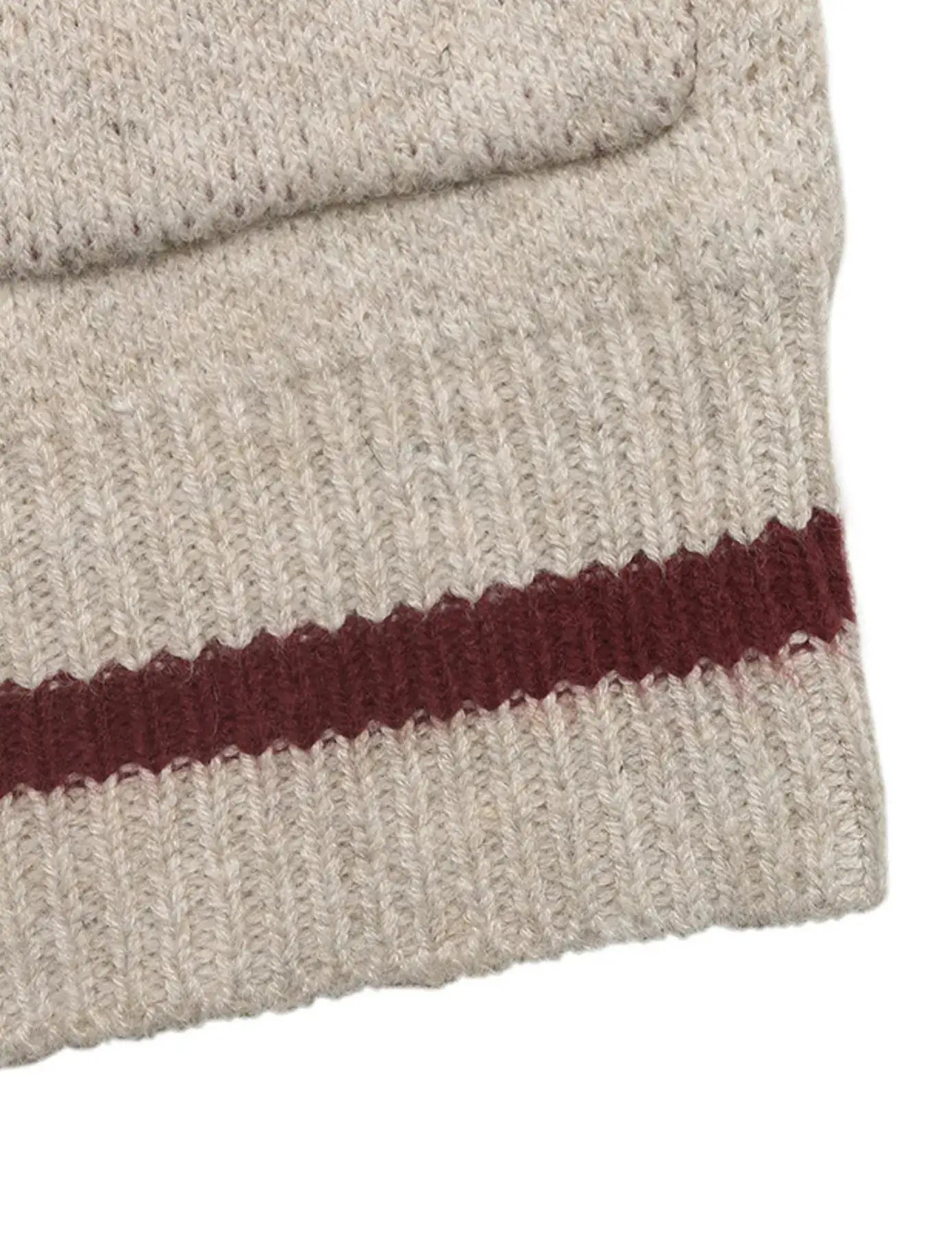 Close-up of the Zip Up Contrast Trim Cardigan showcasing the contrast trim detail.