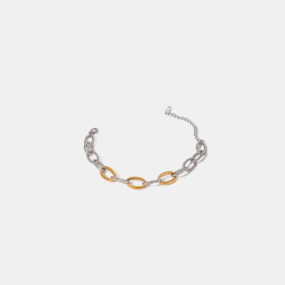 18K Gold-Plated Stainless Steel Bracelet showcasing elegant design and durable craftsmanship.