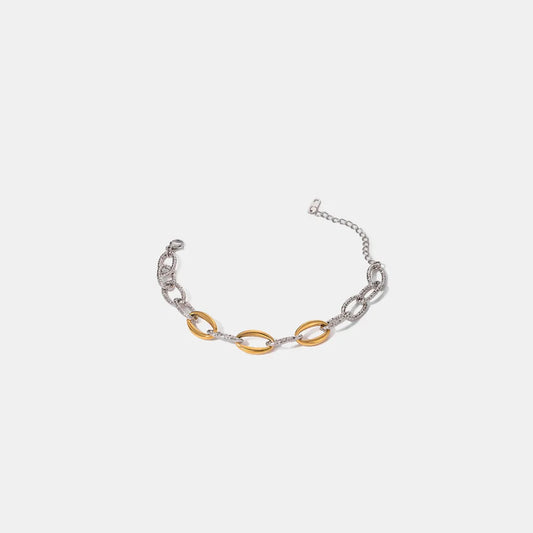 18K Gold-Plated Stainless Steel Bracelet showcasing elegant design and durable craftsmanship.