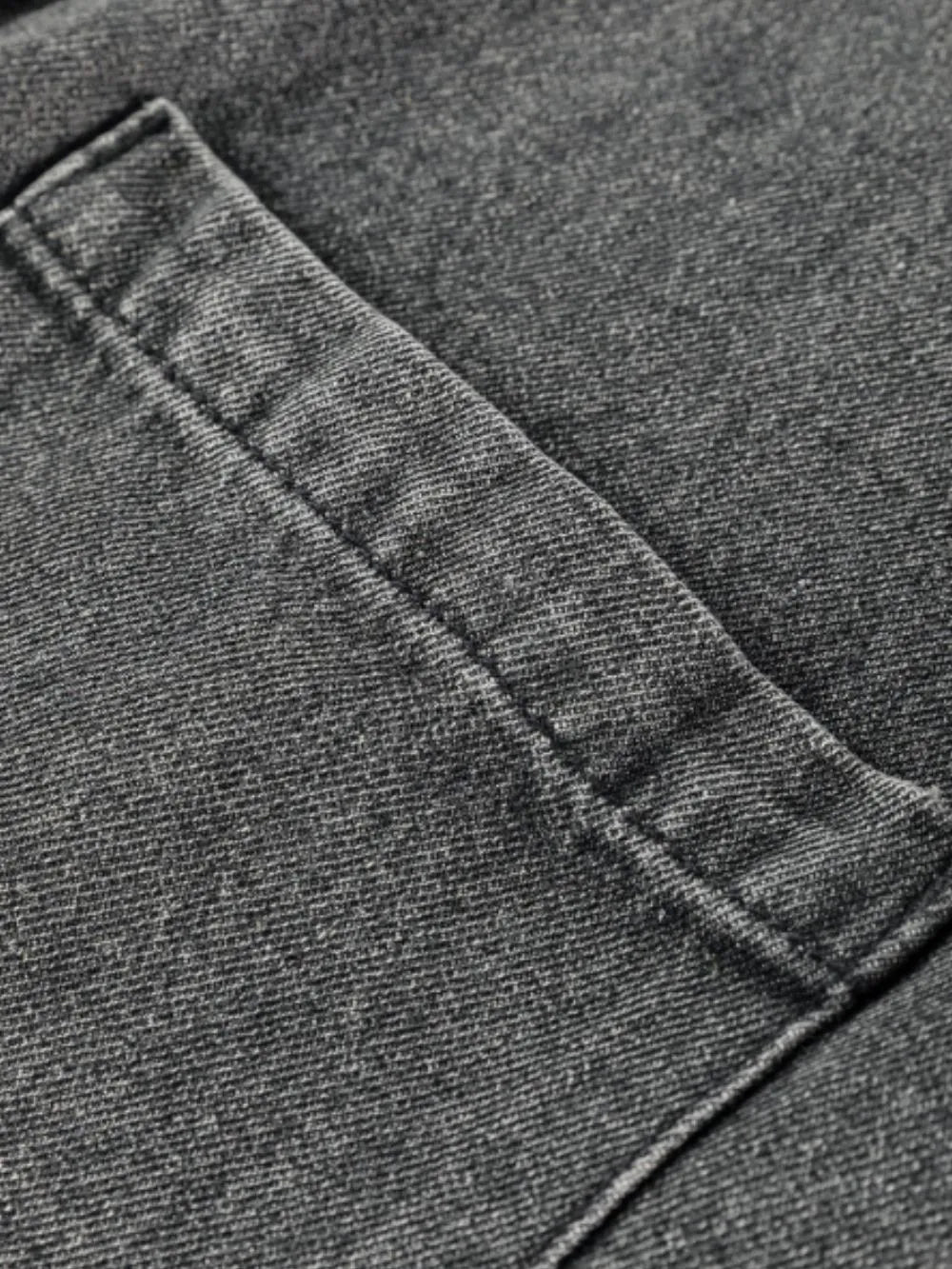 Wide Strap Button Down Denim Overall Dress close-up of the fabric and pocket detailing for casual style.