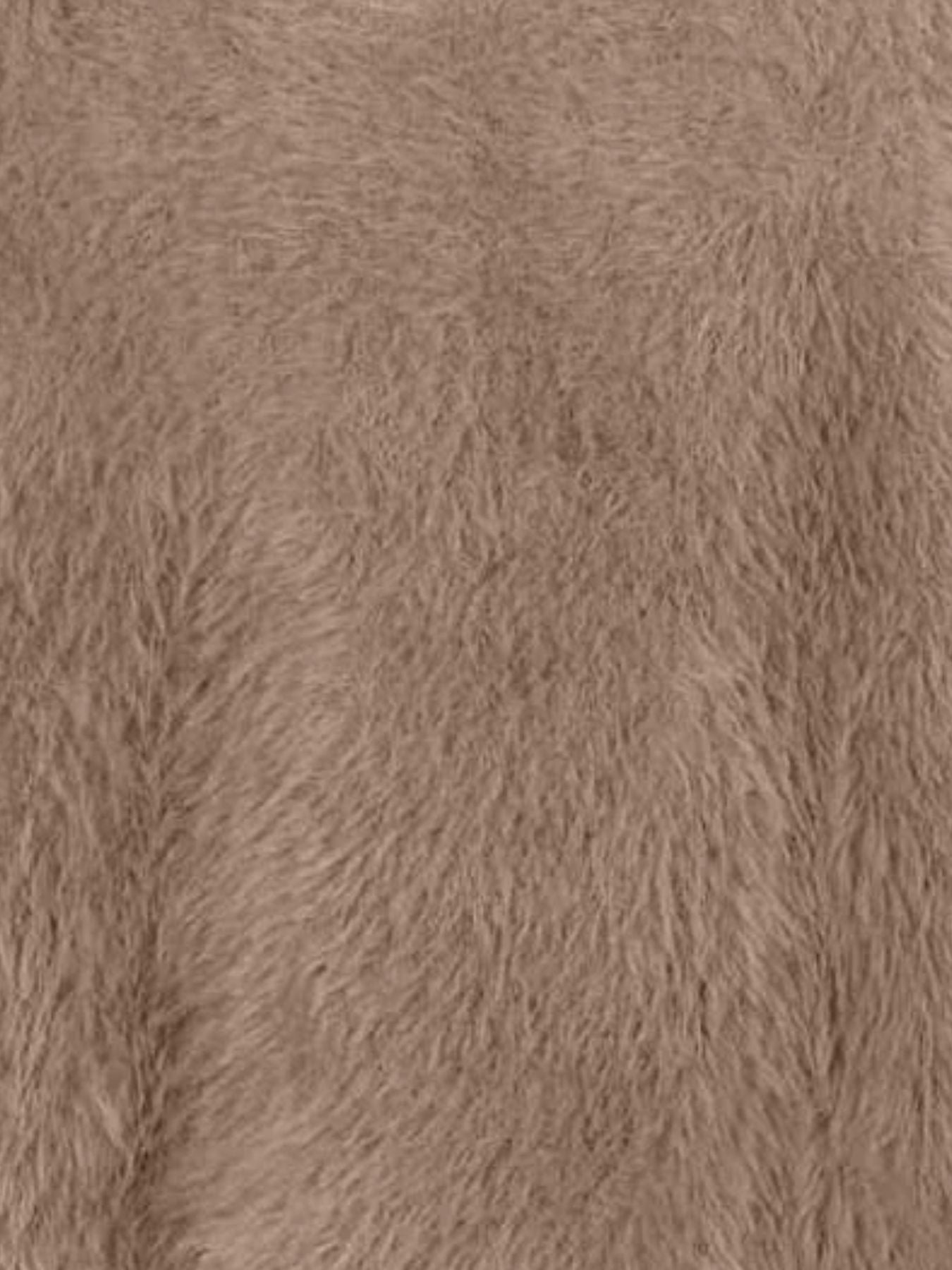 Fuzzy Round Neck Long Sleeve Sweater cozy texture close-up image showing soft fabric detail.