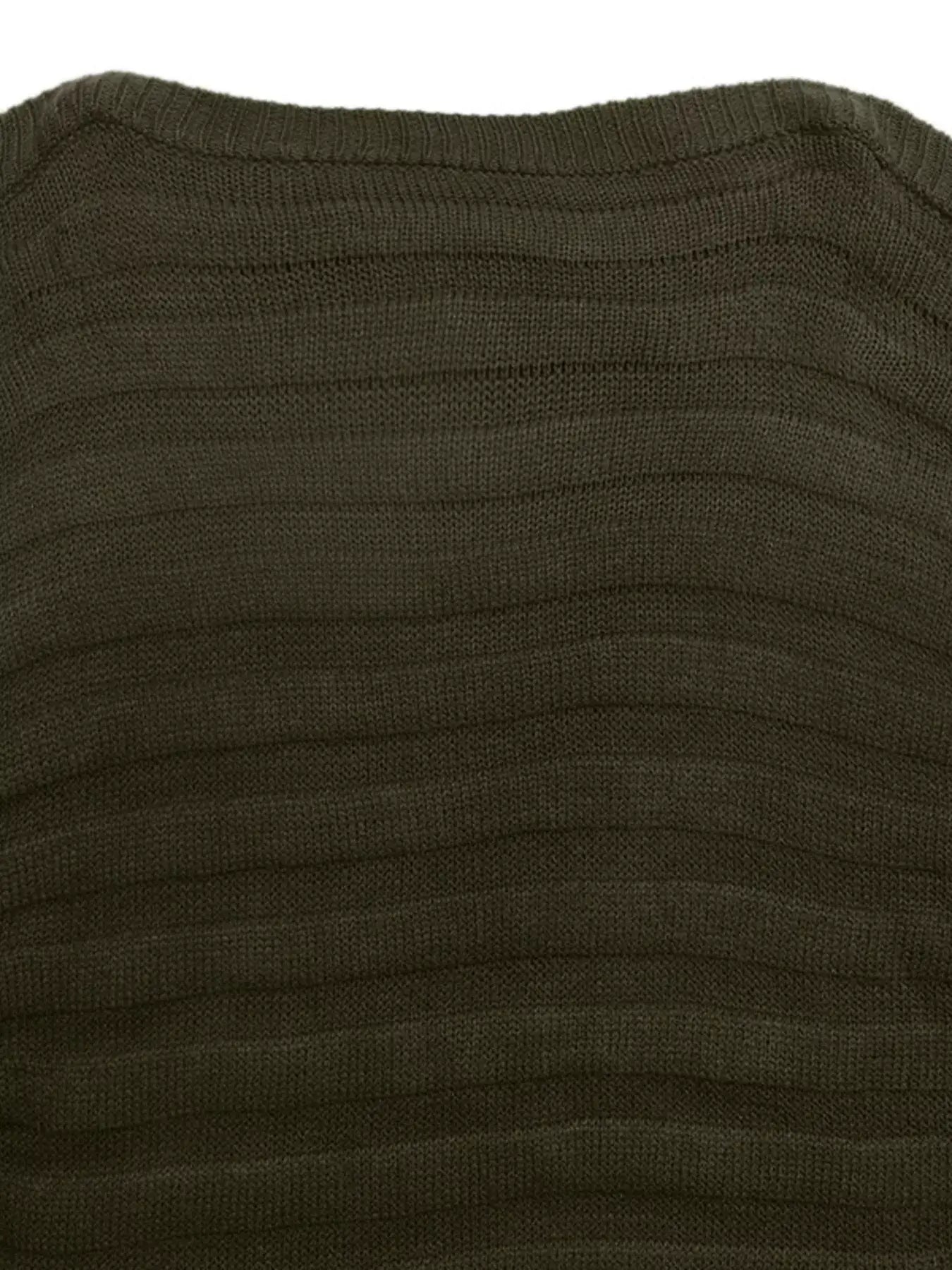 Boat Neck Ribbed Long Sleeve Sweater showing ribbed texture and elegant boat neckline design.