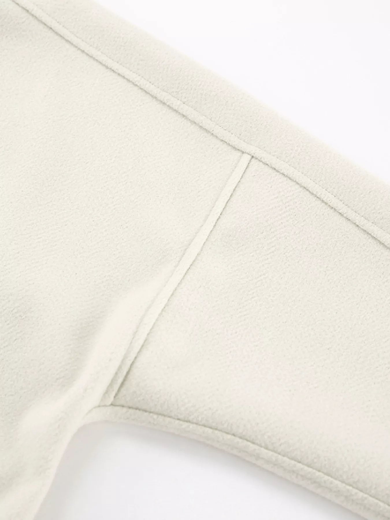 Close-up of the fabric texture and stitching of Open Front Dropped Shoulder Outerwear for Women.