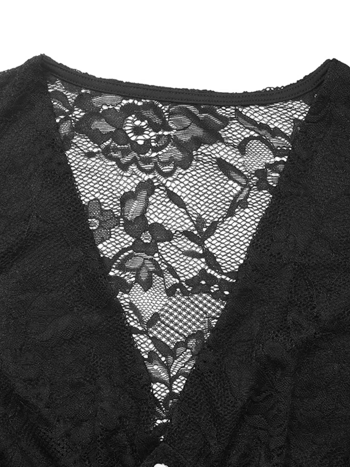 Lace long sleeve v-neck bodysuit featuring a delicate lace design and v-neckline detail.